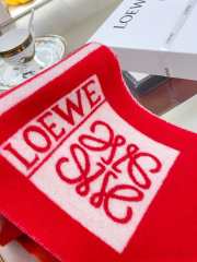 Loewe Striped Cashmere Scarf In Red/White 20x220cm - 5