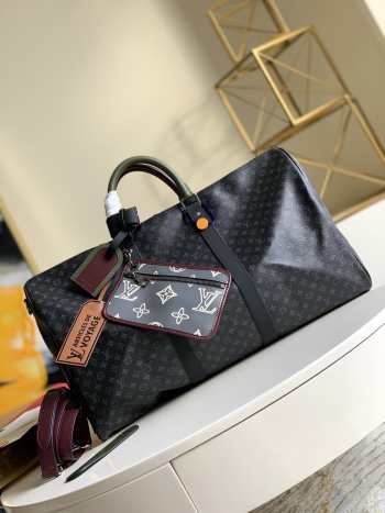 Louis Vuitton M56856 Keepall Bandoulière In Black 50x29x23cm