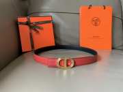 Hermes cowhide with steel buckle in red width 2.4cm - 5