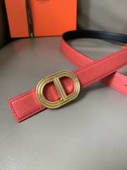 Hermes cowhide with steel buckle in red width 2.4cm - 4