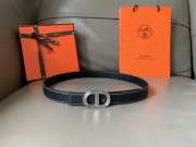 Hermes cowhide with steel buckle in black width 2.4cm - 5