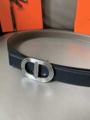 Hermes cowhide with steel buckle in gray width 2.4cm - 2