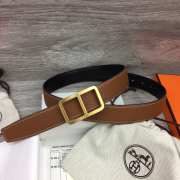 Hermes cowhide leather with copper buckle in brown width 3.2cm - 3