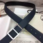 Hermes cowhide leather with copper buckle in blue width 3.2cm - 4