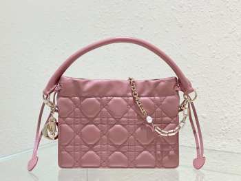 Lady Dior Milly Mini Lambskin Bag In Pink 