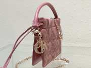 Lady Dior Milly Mini Lambskin Bag In Pink  - 6