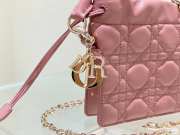 Lady Dior Milly Mini Lambskin Bag In Pink  - 2