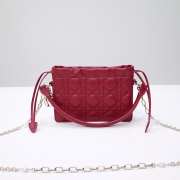 Lady Dior Milly Mini Lambskin Bag In Red - 1