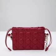 Lady Dior Milly Mini Lambskin Bag In Red - 6