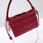 Lady Dior Milly Mini Lambskin Bag In Red - 5