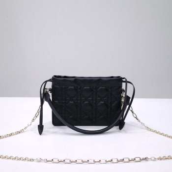 Lady Dior Milly Mini Lambskin Bag In Black