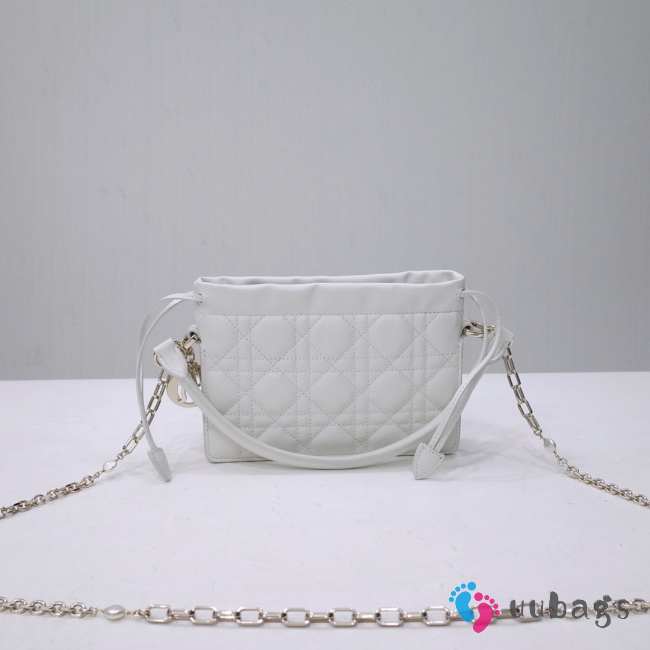 Lady Dior Milly Mini Lambskin Bag In White - 1