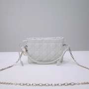 Lady Dior Milly Mini Lambskin Bag In White - 1