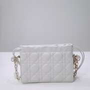 Lady Dior Milly Mini Lambskin Bag In White - 3