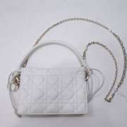 Lady Dior Milly Mini Lambskin Bag In White - 2