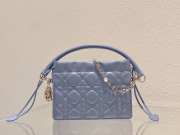 Lady Dior Milly Mini Lambskin Bag In Light Blue - 2