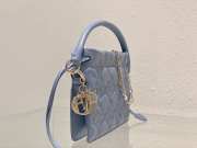 Lady Dior Milly Mini Lambskin Bag In Light Blue - 3