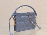 Lady Dior Milly Mini Lambskin Bag In Light Blue - 5