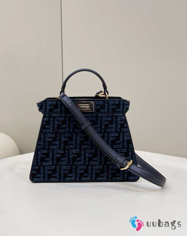 Fendi Peekaboo I See U Bag In Blue 27.5x11.5x20.5cm - 1