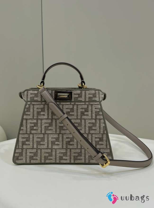 Fendi Peekaboo I See U Bag In Gray 27.5x11.5x20.5cm - 1