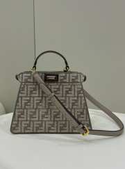 Fendi Peekaboo I See U Bag In Gray 27.5x11.5x20.5cm - 1