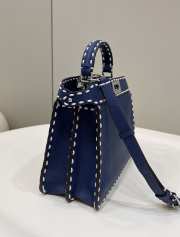 Fendi Peekaboo ISeeU Blue Fuchsia Selleria bag with oversized topstitching  - 3