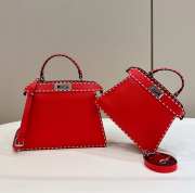 Fendi Peekaboo ISeeU Red Fuchsia Selleria bag with oversized topstitching - 1