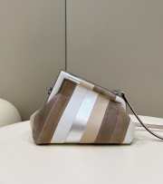 Fendi First Small Leather bag with silver and light brown inlay 26x9.5x18cm - 5