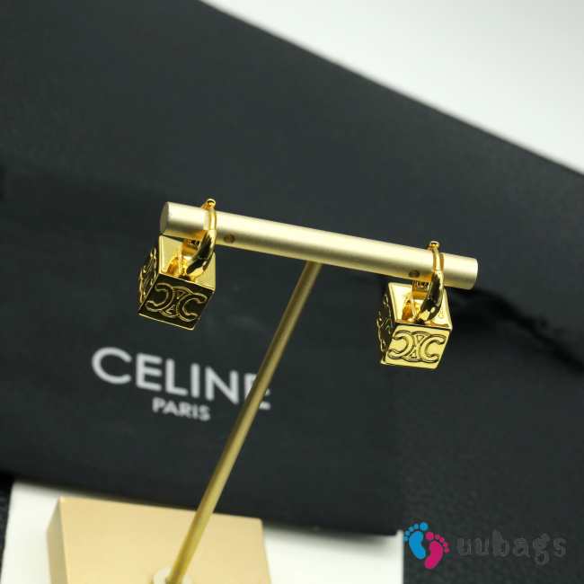 Celine Arc de Triomphe metal square earrings - 1