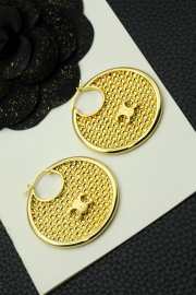 Celine Gold Arc De Triomphe Round Dangle Earrings - 1