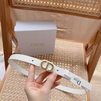 Dior Reversible Saddle Belt Golden Saddle and White Smooth Calfskin width 2cm