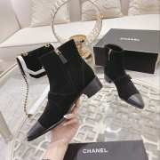 Chanel pointed toe calfskin boots in black 4cm - 3