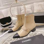 Chanel pointed toe with soft calfskin boots in beige 4cm - 1