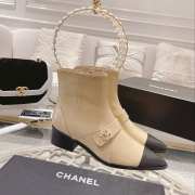 Chanel pointed toe with soft calfskin boots in beige 4cm - 2