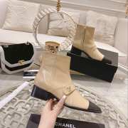 Chanel pointed toe with soft calfskin boots in beige 4cm - 4