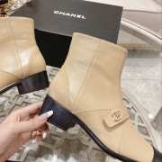 Chanel pointed toe with soft calfskin boots in beige 4cm - 5