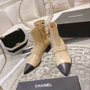 Chanel pointed toe with soft calfskin boots in beige 4cm - 6