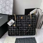 Chanel tweed tote bag in black 37x29x11cm - 1