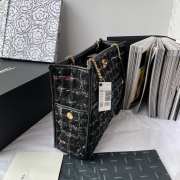 Chanel tweed tote bag in black 37x29x11cm - 2