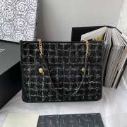 Chanel tweed tote bag in black 37x29x11cm - 3