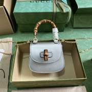 Gucci bamboo 1947 silver bag 18.5x12x5.5cm - 1