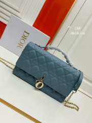 Miss Dior Bag In Blue Cannage Lambskin 24x14x7.5cm - 1