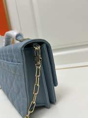 Miss Dior Bag In Blue Cannage Lambskin 24x14x7.5cm - 4