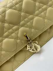 Miss Dior Bag In Yellow Cannage Lambskin 24x14x7.5cm - 4