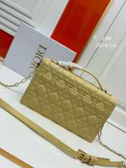 Miss Dior Bag In Yellow Cannage Lambskin 24x14x7.5cm - 2