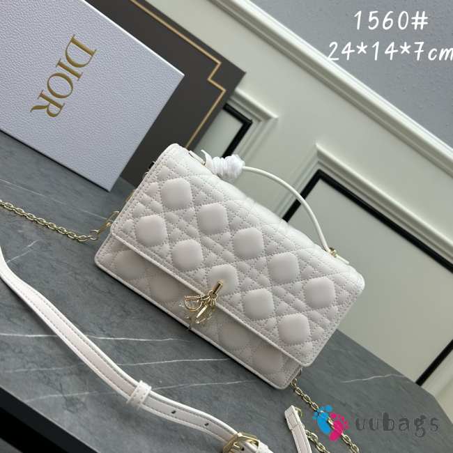 Miss Dior Bag In White Cannage Lambskin 24x14x7.5cm - 1