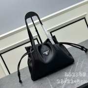 Prada Black Drawstring Tassel Tote Bag Leather 28x22x8cm - 1