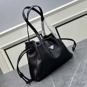 Prada Black Drawstring Tassel Tote Bag Leather 28x22x8cm - 6