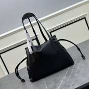 Prada Black Drawstring Tassel Tote Bag Leather 28x22x8cm - 5