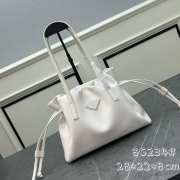 Prada White Drawstring Tassel Tote Bag Leather 28x22x8cm - 1